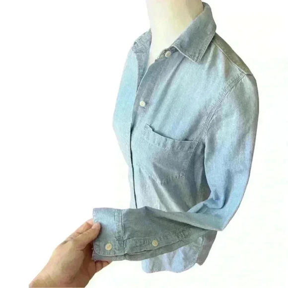 Madewell classic chambray long sleeve button down XXS - Picture 3 of 6